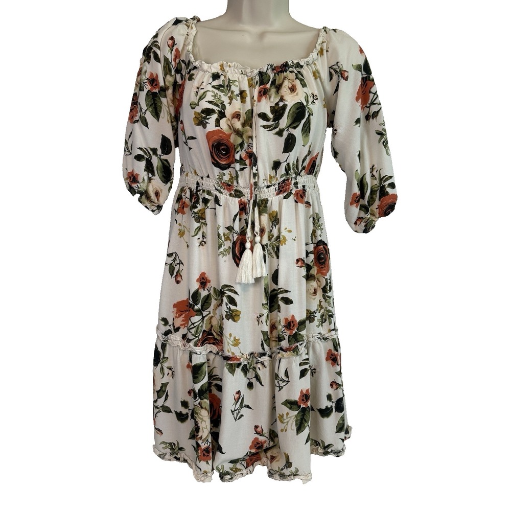 J For Justify Floral Tiered Midi Dress S Ruffles Cottagecore Feminine Fairycore